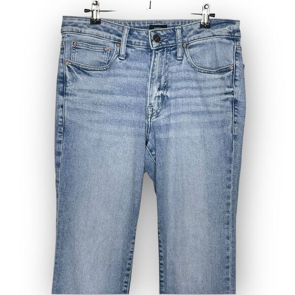 Express Slim Straight Jeans Denim Mid Rise Light Distressed Wash Mens Size 30x32 - Picture 3 of 10